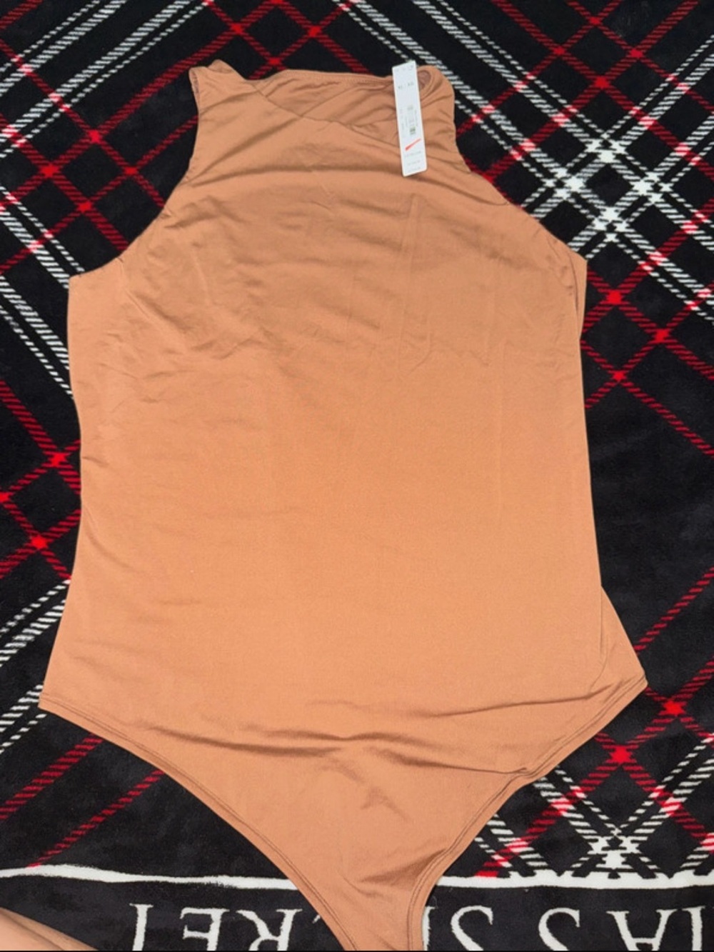 PINK Victoria's Secret Sleeveless High-Neck Bodysuit - Camel